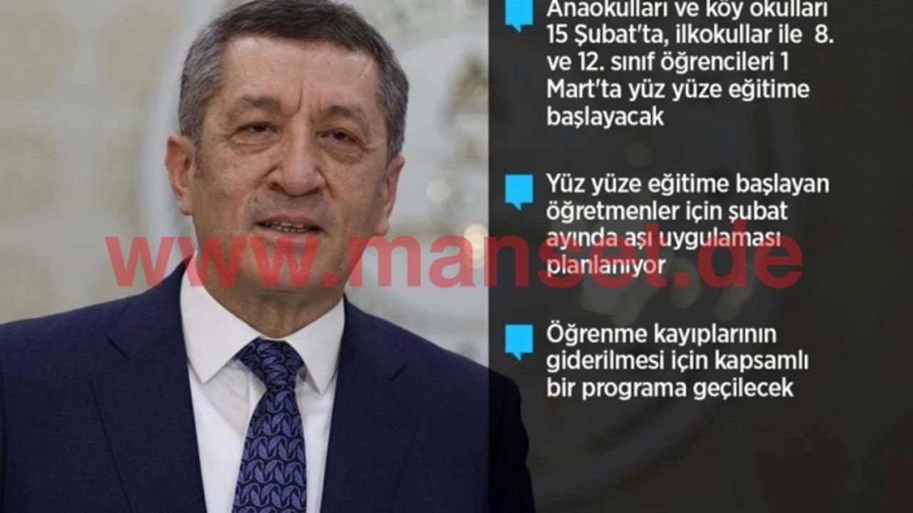 Milli Eğitim Bakanı Selçuk yüz yüze eğitime geçiş sürecinin ayrıntılarını açıkladı