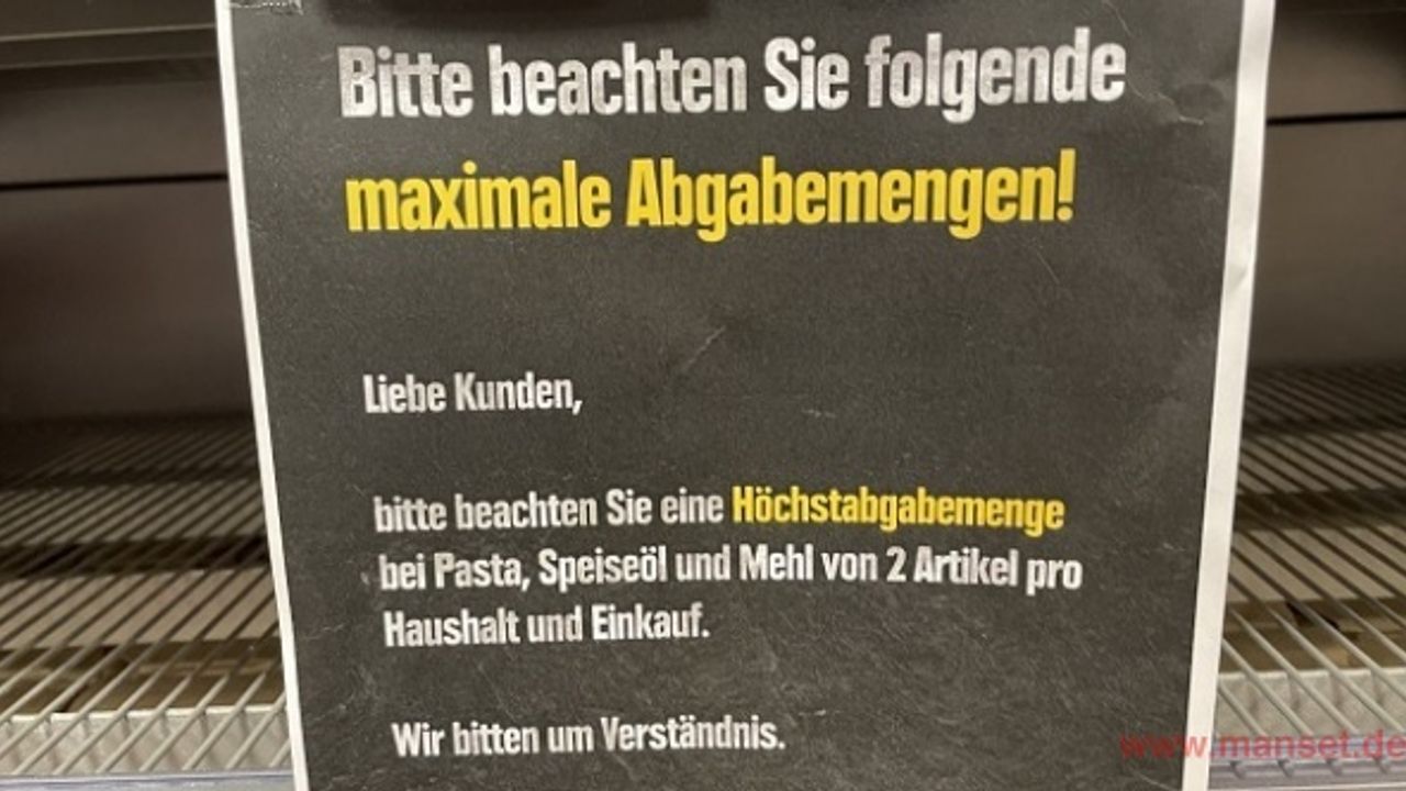 Hamburg’da sıvı yağ, un ve makarna sayılı satılıyor!