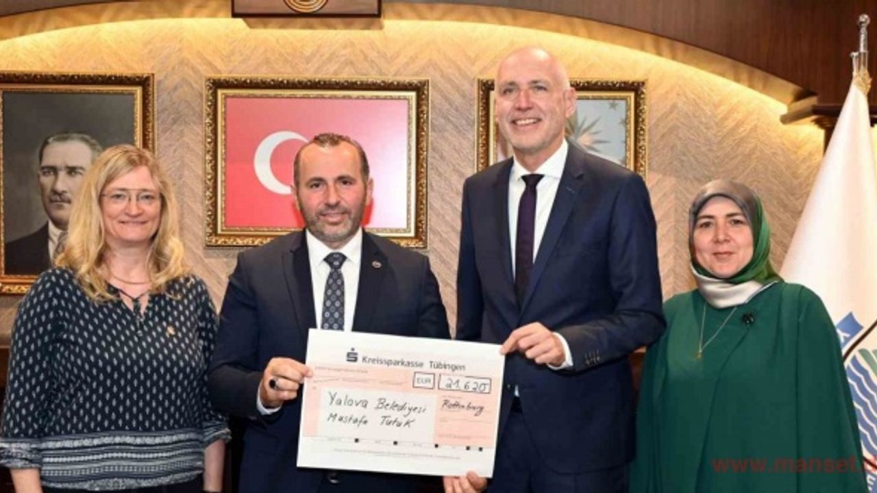 Yalova’nın kardeş şehri Rottenburg’tan depremzedelere 21 bin Euro bağış