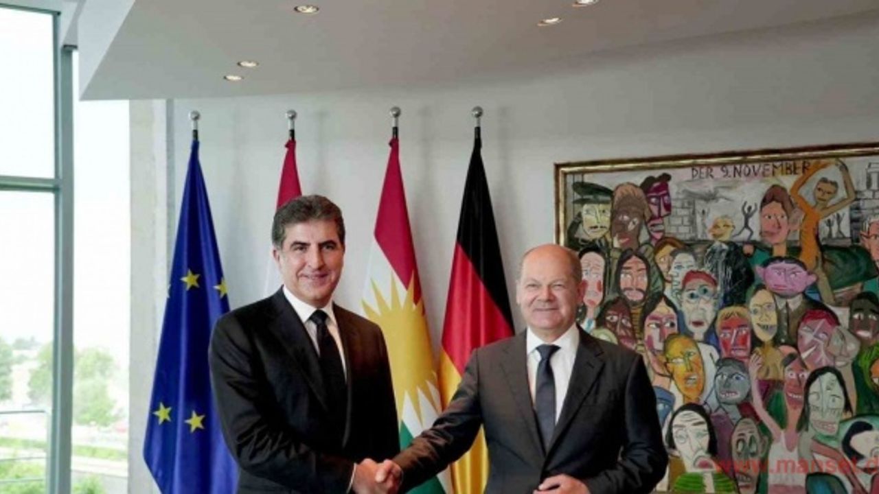 IKBY Başkanı Barzani, Almanya Başbakanı Scholz ile bir araya geldi