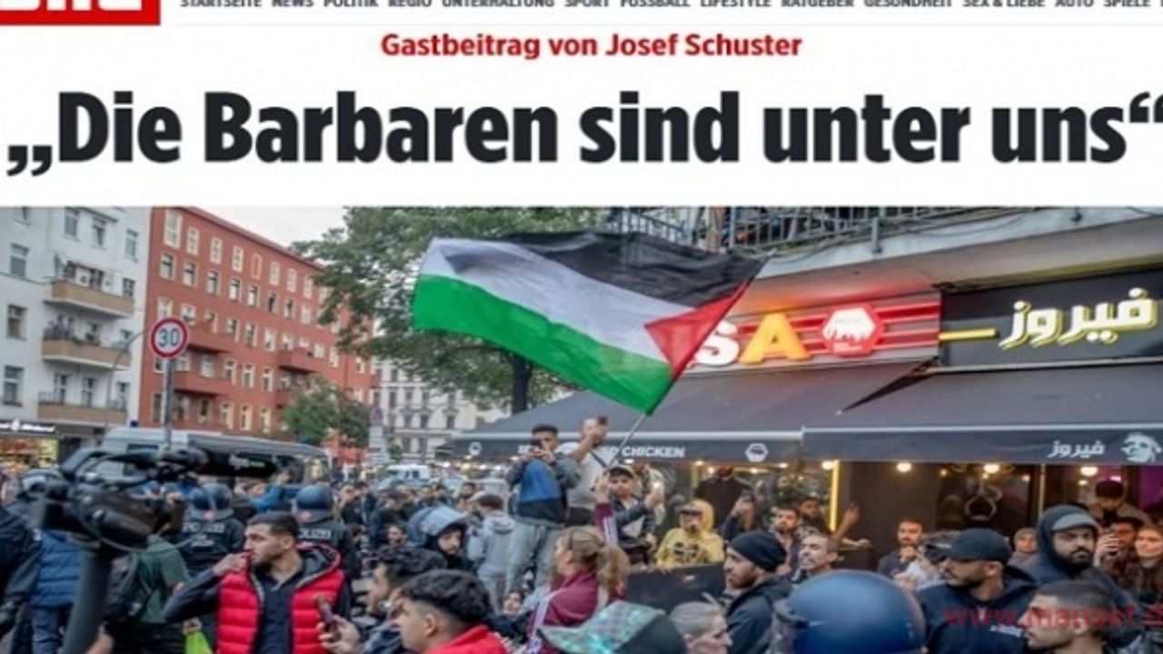 Alman gazetesinde "Barbarlar aramızda" başlıklı yazıda Filistinlilerin fotoğrafı kullanıldı