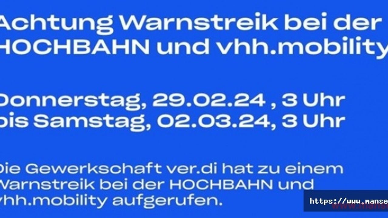 Hamburg’da metro ve otobüs çalışanlarının 2 günlük grevi başlıyor