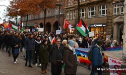 Hamburg’da ‘Filistin Halkıyla Dayanışma’ gösterisi düzenlendi