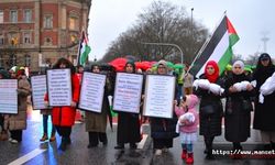 Hamburg’daki eylemde Gazze’de acilen ve daimî ateşkes istendi