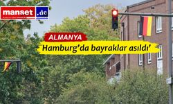 Sağcı grup Hamburg'daki trafik ışığı direklerine Alman bayrakları astı