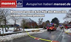 Plön ilçesinde apartman yangını: Dört kişi dumandan etkilendi