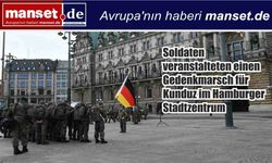 Hamburg şehir merkezinde Kunduz anısına askerlerden yürüyüş