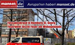 Hamburg St. Georg’da Konut Binasında Cephe Yangını: İtfaiye Hızla Müdahale Etti