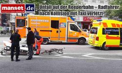 Reeperbahn’da Taksi ile Bisikletli Çarpıştı – Trafik Kısa Süreliğine Durdu