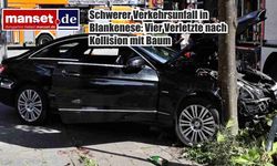 Blankenese’de Ağaca Çarpan Otomobil Kazaya Neden Oldu: Dört Kişi Yaralandı
