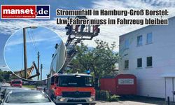 Hamburg Groß-Borstel'de Elektrik Hattı Kazası: Kamyon Sürücüsü Araçta Bekletildi