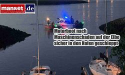 Elbe Nehri'nde Motor Arızası Yaşayan Tekne Kurtarıldı