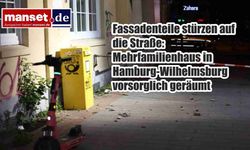 Hamburg-Wilhelmsburg'da Apartman Binası Tahliye Edildi: Cepheden Kopan Parçalar Sokağa Düştü