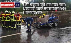 Elmshorn'da Şiddetli Yağış Hayatı Felç Etti: İtfaiyeye 50'den Fazla Acil Çağrı
