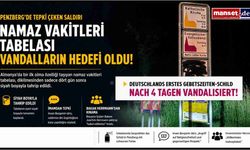 Almanya’da İlk Olan Namaz Vakitleri Tabelasına Vandallık: Dört Gün Sonra Siyah Boyayla Tahrip Edildi