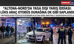 Altona-Nord’da Yasa Dışı Yarış İddiası: Lüks Araç Otobüs Durağına Ok Gibi Saplandı