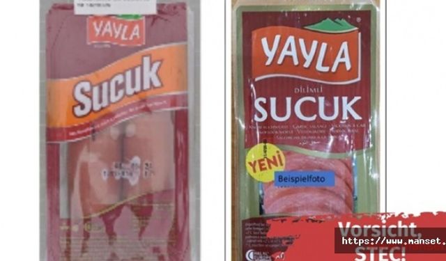 Verschiedene Varianten Sucuk der Marke Yayla werden zurückgerufen