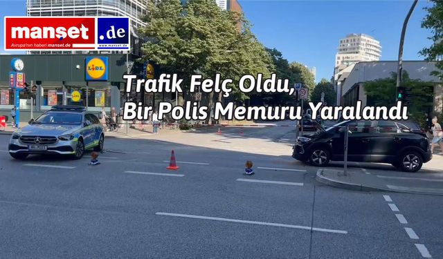 Hamburg Steindamm’da Polis Aracıyla Sivil Otomobil Çarpıştı: Trafik Felç Oldu, Bir Polis Memuru Yaralandı