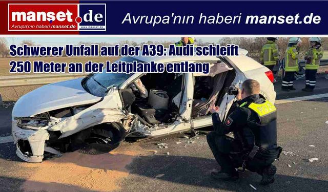 A39 Otoyolunda Ağır Kaza: Audi Bariyerlere 250 Metre Sürtündü