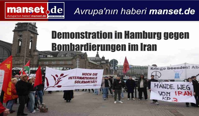 Hamburg’da İran’daki Bombalamalara Karşı Gösteri