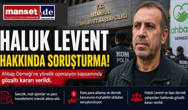Haluk Levent ve Ahbap Derneği Hakkındaki Soruşturma Gündemde: Savcılıktan Gözaltı Kararı
