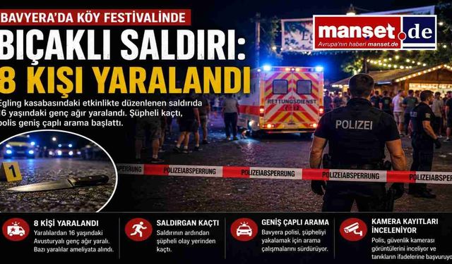 Bavyera'daki Köy Festivalinde Bıçaklı Saldırı: 8 Yaralı, Şüpheli Kaçtı