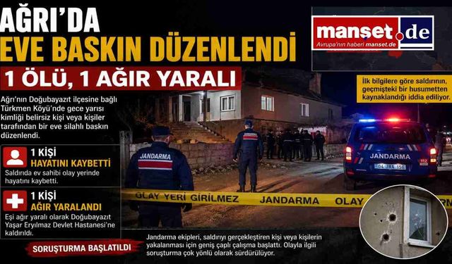 Ağrı'da Gece Yarısı Silahlı Baskın: 1 Ölü, 1 Ağır Yaralı