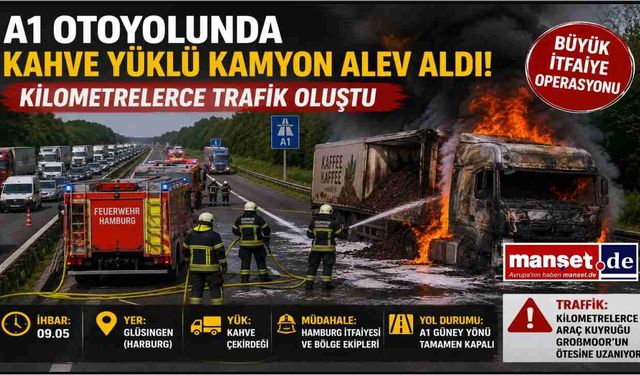 A1 Otoyolunda Kahve Yüklü Kamyon Alev Aldı: Kilometrelerce Trafik Oluştu