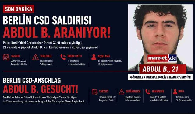 Berlin CSD Saldırısında Şüpheli İçin Arama Kararı: Polis Abdul B.’yi Arıyor