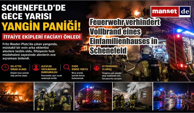 Schenefeld'de Gece Yarısı Yangını: İtfaiyenin Hızlı Müdahalesi Faciayı Önledi