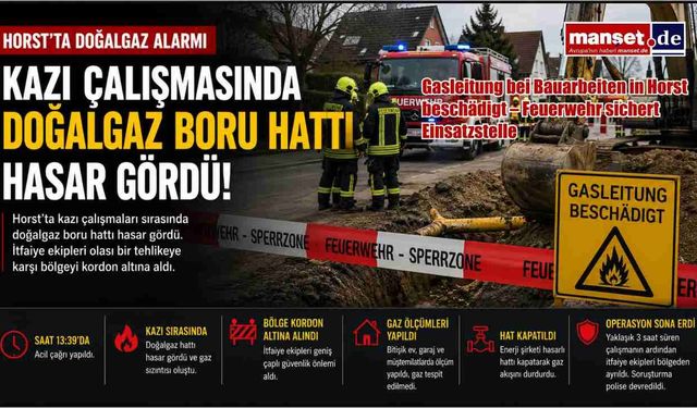 Horst'ta Doğalgaz Alarmı: Kazı Çalışmasında Boru Hattı Hasar Gördü