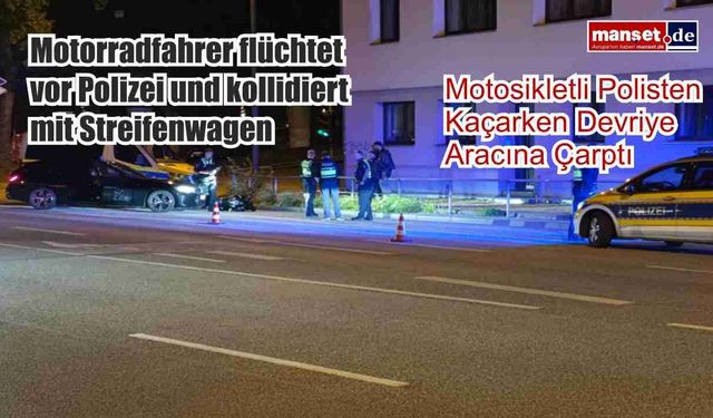 Motorradfahrer flüchtet vor Polizei und kollidiert mit Streifenwagen