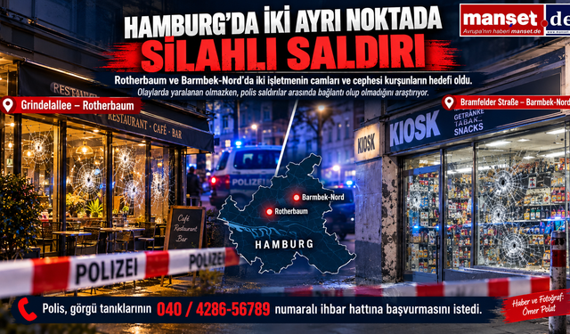 HAMBURG’DA İKİ AYRI NOKTADA SİLAHLI SALDIRI: POLİS TANIK ARIYOR