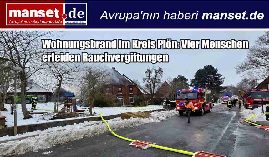 Plön ilçesinde apartman yangını: Dört kişi dumandan etkilendi