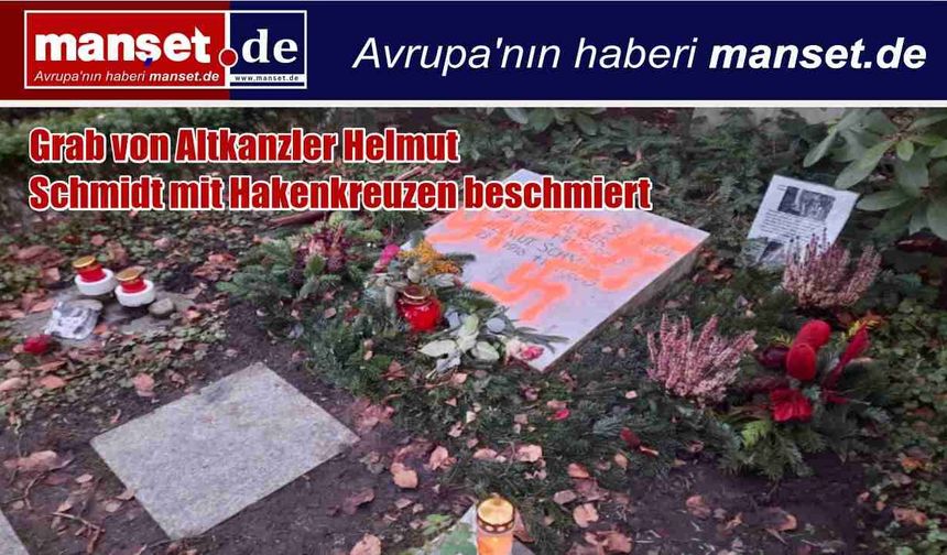 Helmut Schmidt’in Mezarı Gamalı Haçlarla Tahrip Edildi
