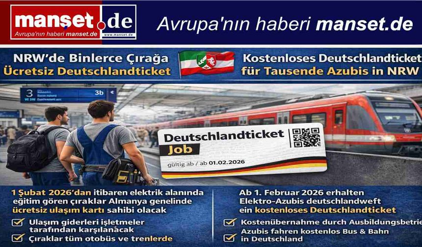 Kuzey Ren-Vestfalya’da Binlerce Çırağa Ücretsiz Deutschlandticket