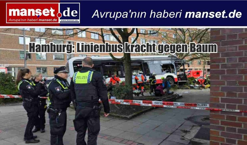 Barmbek-Nord’da Korkutan Kaza: Otobüs Ağaca Girdi