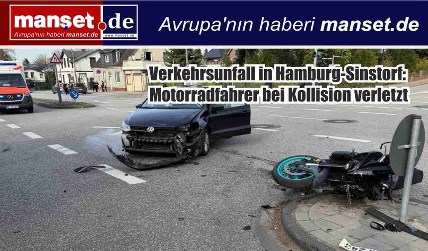 Hamburg Sinstorf’ta Otomobil ile Motosiklet Çarpıştı: Bir Kişi Yaralandı