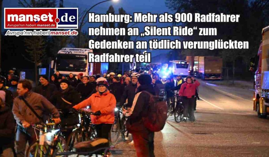 Hamburg’da “Sessizlik Sürüşü”: 900’den Fazla Bisikletçi Ölen Bisikletçi İçin Pedal Çevirdi