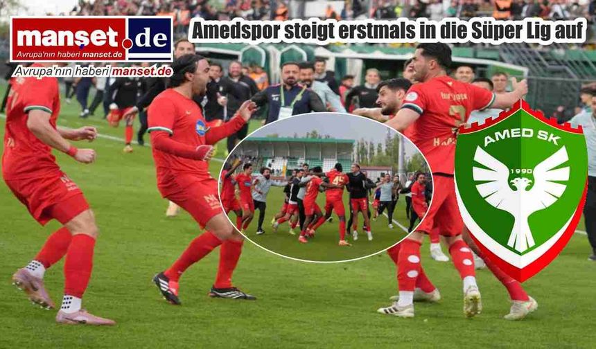 Amedspor tarihinde ilk kez Süper Lig’e yükseldi