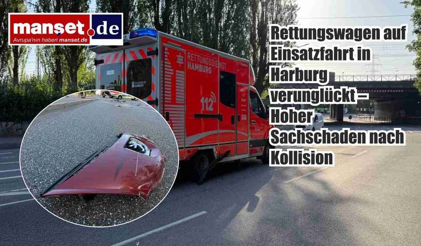 Harburg’da Acil Göreve Giden Ambulans Kaza Yaptı: Büyük Maddi Hasar Oluştu