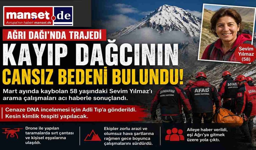 Ağrı Dağı'nda Acı Gelişme: Kayıp Dağcıyı Arayan Ekipler Bir Cansız Bedene Ulaştı