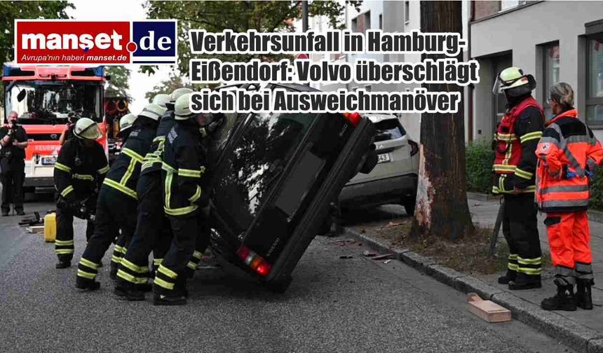 Hamburg-Eißendorf'ta Trafik Kazası: Otobüsten Kaçmaya Çalışan Otomobil Devrildi