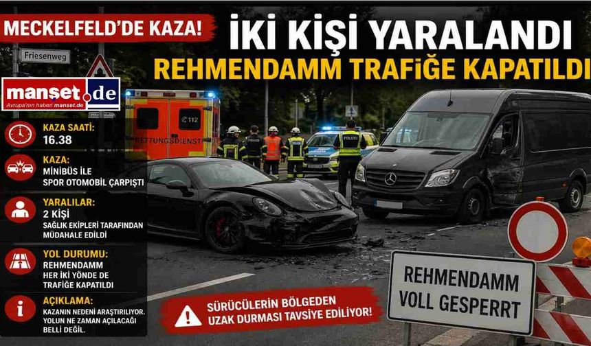 Meckelfeld'de Trafik Kazası: İki Kişi Yaralandı, Rehmendamm Ulaşıma Kapatıldı
