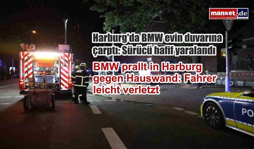 Harburg'da BMW evin duvarına çarptı: Sürücü hafif yaralandı