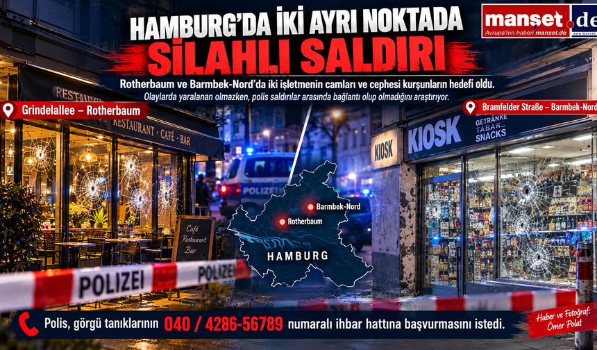 HAMBURG’DA İKİ AYRI NOKTADA SİLAHLI SALDIRI: POLİS TANIK ARIYOR