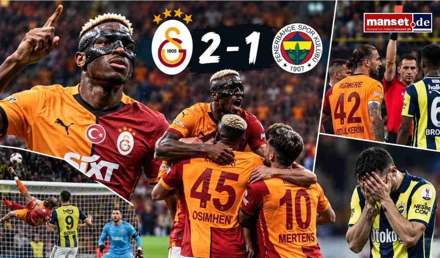 Galatasaray derbide Fenerbahçe’yi devirdi: Puan farkı 6’ya çıktı, maç sonunda kırmızı kartlar çıktı!