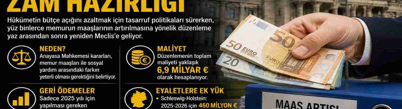 ALMANYA'DA MEMUR MAAŞLARINA ZAM HAZIRLIĞI YENİDEN GÜNDEMDE